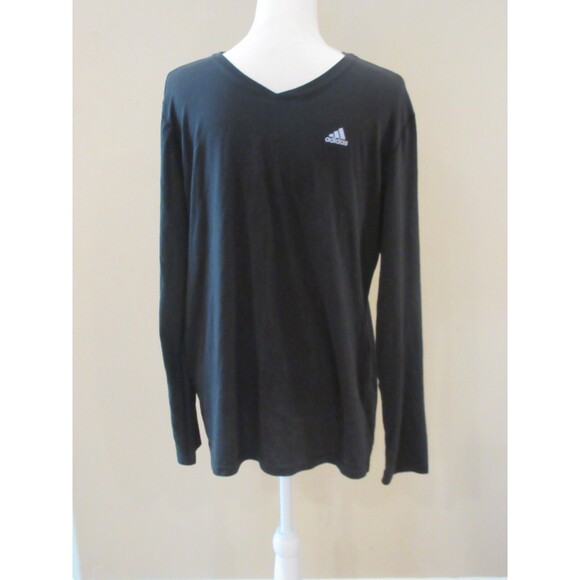 Adidas Black Climalite Long Sleeved XL Athletic V-Neck Pullover - Picture 1 of 3